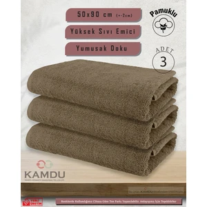 Embays Collection 50X90CM Pamuklu Havlu ( 3 Adet ) Berber Havlusu, Kuaför Havlusu, Sporcu Havlusu, El Yüz Havlusu