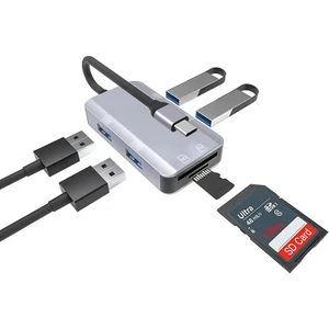 FXN-785 Çok Işlevli 4 x USB 3.0 Type C To Usb3.0 USB A Sd Tf Kart Okuyucu Çevirici Dönüştürücü