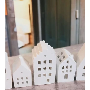 Zeus 5 Li Dekoratif Tealight Mumluk Beton Evler Seti Iskandinav