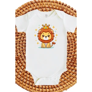 Aslan Tasarımlı Bebek Zıbın Lion Design Baby Bodysuit