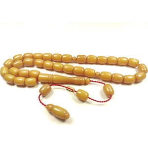 İskeçe Tesbih Usta İmzalı Kondüsyon Harikası Sıkma Kehribar Sertifikalı 5538