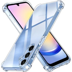 Caseworld Samsung Galaxy A25 Kapak Kamera Korumalı Airbag Antishock Köşe Korumalı Şeffaf Silikon Kılıf
