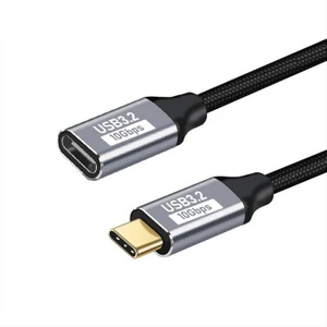 Örgü Kablo 1mt Type-C Uzatma Kablosu 10GBPS Veri ve Görüntü Aktarım 5A Pd Hızlı Şarj Kablo