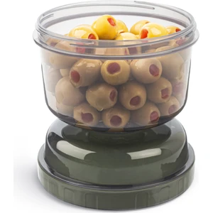 Open Home Kum Saati Süzgeçli Zeytinlik - Zeytin Turşuluk Saklama Kabı Şeffaf -2 No