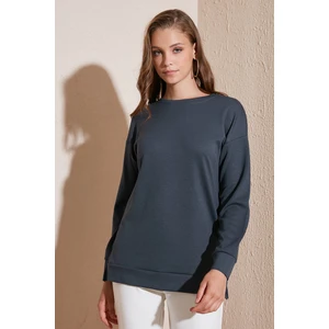 Streç Oversize Fit Bisiklet Yaka Modal Kumaş Sweat Bayan SWEAT 5865877