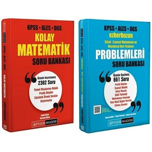 Pegem Akademi Yayıncılık Pegem Yayınları Kpss Ales Dgs Kolay Matematik + Ezberbozan Problemler Soru 2 Li Set