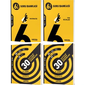 Hız Yayınları 2025 6. Sınıf Matematik - Fen Bilimleri Soru Bankası - 36 Haftalık Deneme Seti 4 Kitap