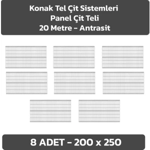 Konak Tel Çit Sistemleri 8 Adet Panel Çit Teli 200 X 250 CM Avantaj Paket