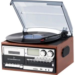 KN-110 Kumandalı Pikap Bluetoothlu Lp Çalar CD Çalar Kaset Çalar Am/fm Radyo Usb/sd Çalar