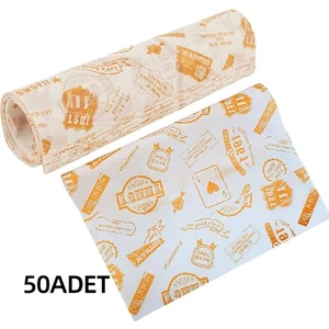 50 Adet Pişirme Kağıdı Damgası Mühür Balmumu Kağıt Sandviç Şeker Kek Peynir Sarma Kağıt Gıda (Yurt Dışından)