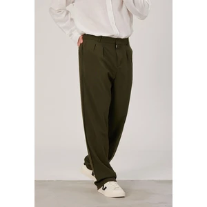 Haki Baggy Kumaş Pantolon