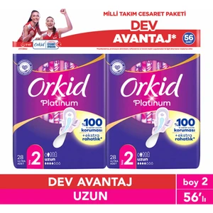 Platinum Uzun 56'lı Cesaret Paketi Dev Avantaj Hijyenik Ped (Boy 2)