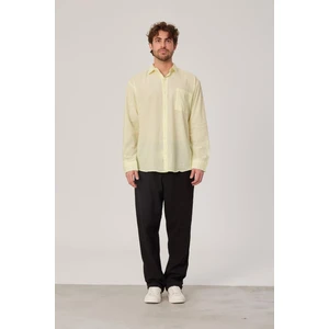 Flamlı Yazlık Sarı Gömlek