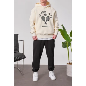 Tennis Club Krem Kapüşonlu Sweatshirt