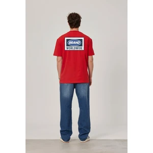 Brand Worldwide Baskılı Kırmızı Tshirt