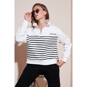 Streç Oversize Fit Yarım Fermuarlı Dik Yaka Sweat Bayan Sweat 5865883