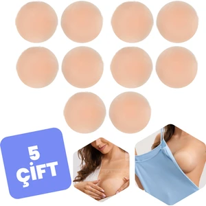 5 Çift Silikon Göğüs Ucu Gizleyici ve Kapatıcı Kadın Meme Ucu Kapatıcı Gizleyici Aparat Nipple Pad