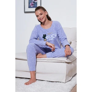 Standart Fit Bisiklet Yaka Pijama Takımı Bayan Pijama Takımı 6093735