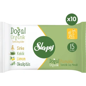 Doğal Organik Pamuklu Cep Mendilli 10 x 15'li
