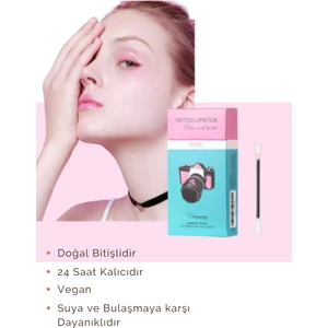 Pembe Ruj Çubukları Tattoo Lipstick 24 Saat Kalıcı 20 Adet