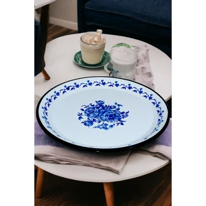 İnci Emaye 40 No Emaye Sini Sofra, Yemek Sunum Tepsi, Yer Sofrası Çinko Hediye Çeyiz Sağlık