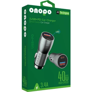 3.4A Çift USB + Type Çıkışlı Metal Hızlı Araç Şarjı 40W - A9