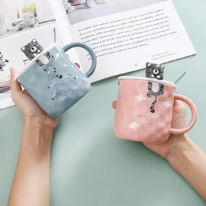 3D Kabartmalı 400ML Sevimli Kedi Kupa Bardak