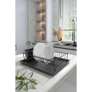 Karen Banyo Tek Katlı Tepsili Bulaşıklık, Bulaşık Sepeti Siyah SM011-B