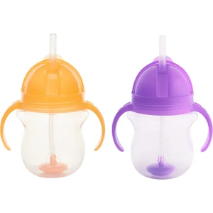 Tıklama Kilitli Uçlu Alıştırma Bardağı 6AY+207 ml ,turuncu ve Mor