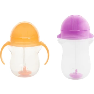 Tıklama Kilitli Uçlu Alıştırma Bardağı 6AY+207 ml ,turuncu, 12AY+297 ml Mor
