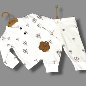 Minijoy Kids Waffle Balon Baskı Alt Üst Takım