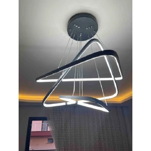 Pera Teknoloji / Tetova / Sarkıt Avize / Modern Üçgen / 80x60x40 cm / Antrasit Gövde / 3 Renk Işık