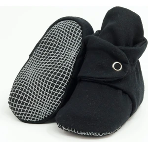 Ella Bonna Organik Pamuk Bebek Pandufu, Kaydırmaz Taban, Yenidoğan Patiği, Ev Kreş Ayakkabısı, Siyah