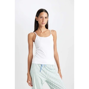 Pamuklu İnce Askılı Beyaz İç Atlet-Fall in Love M6858AZ24AU