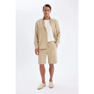 Relax Fit Keten Karışımlı Yazlık Bermuda Şort C1125AX24SM