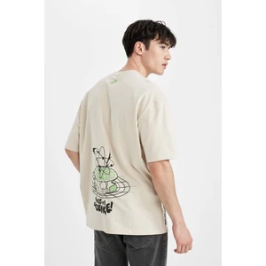 Rick and Morty Oversize Geniş Kalıp Bisiklet Yaka Sırt Baskılı Kısa Kollu Tişört B8100AX24SM