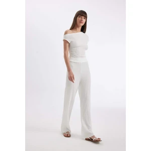 Regular Fit Beli Lastikli Basic Düz Bürümcük Pantolon D4415AX24SM