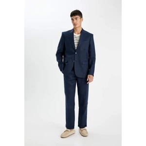 %100 Keten Normal Kesim Crop Duble Paça Yazlık Kumaş Pantolon C1826AX24SM