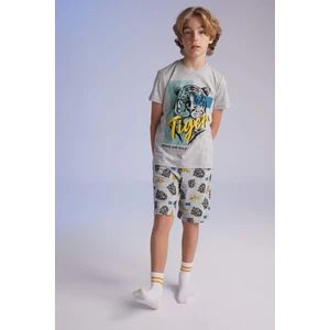 Erkek Çocuk Pijama Takımı Baskılı Kısa Kollu Üst Şort C2779A824SM