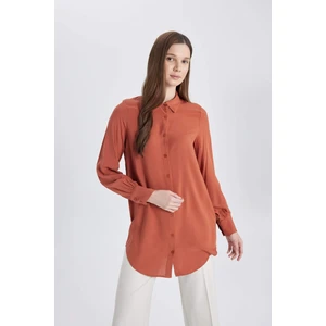 Regular Fit Basic Düz Uzun Kollu Gömlek Tunik Z3538AZ24SP