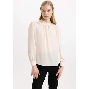 Regular Fit Yarım Balıkçı Yaka Bubble Uzun Kollu Bluz C1139AX24SP