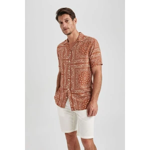 Modern Fit Apaş Yaka Kısa Kollu Gömlek A1914AX23SM