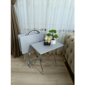 Evko Mobilya Çanta Zigon Sehpa, 4'lü Sehpa, Zigon Sehpa, Servis Sehpası, Mdf Mebran Sehpa, Katlanır Sehpa, Krom