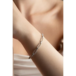 925 Ayar Gümüş Rodyum Kaplama Ataç Model Bileklik