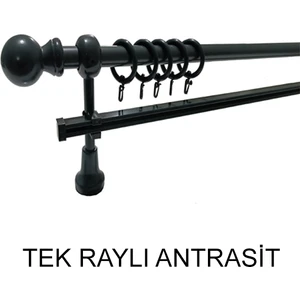 Klasik Ahşap Rustik Perde Askısı Tek Raylı 28 Mm Metal Borulu