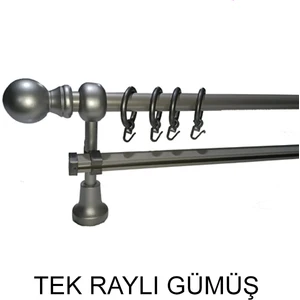 Klasik Ahşap Rustik Perde Askısı Tek Raylı 28 Mm Metal Borulu