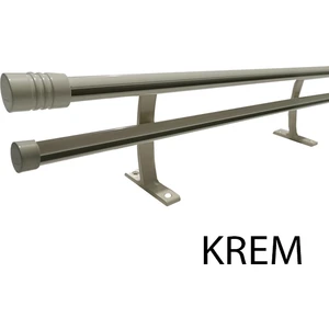 20 Mm Kornişli Dekoratif Alüminyum Çift Raylı Rustik  Perde Askısı