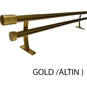 20 Mm Kornişli Dekoratif Alüminyum Çift Raylı Rustik  Perde Askısı