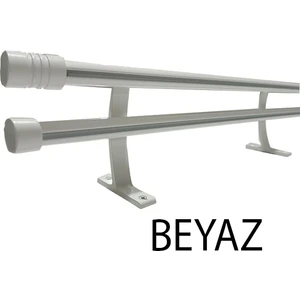 20 Mm Kornişli Dekoratif Alüminyum Çift Raylı Rustik  Perde Askısı