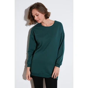 Modest Pamuklu Bisiklet Yaka Oversize Fit Tunik Bayan Tunik 5864896